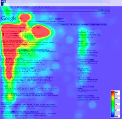 Zapytanie zakupowe - Eye tracking Google
