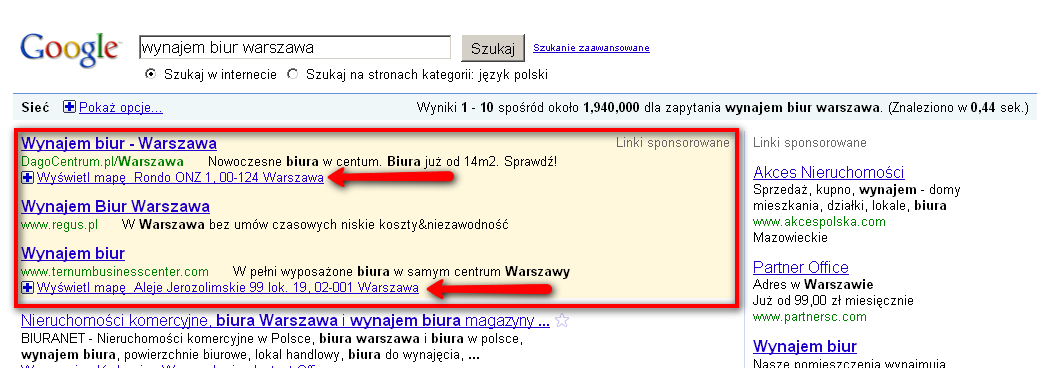 AdWords z rozszerzeniami