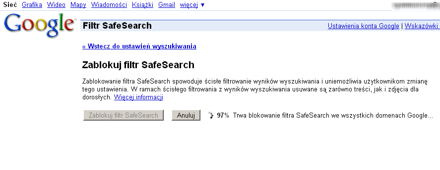 blokowanie filtra rodzinnego