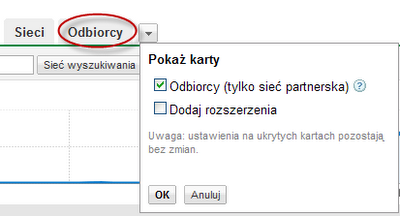 remarketing - jak to wygląda w intefejsie AdWords - widok Odbiorcy