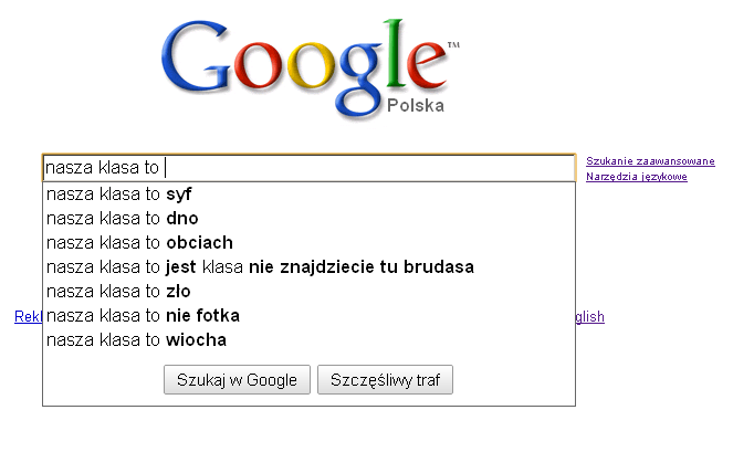zmiany w sugestiach Google