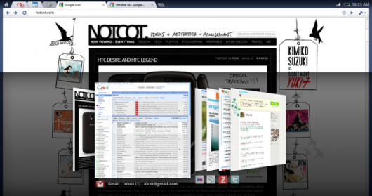 Chrome OS przełączanie okien/zakładek