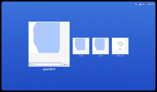 Chrome OS welcome screen