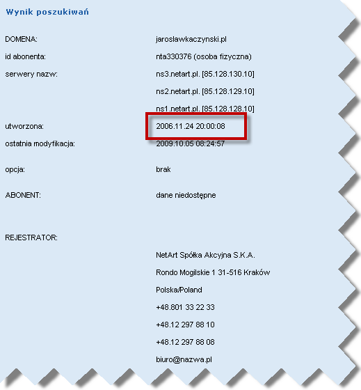 jaroslawkaczynski.pl DNS whois