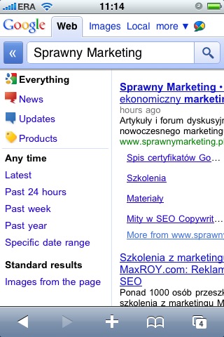 nowy mobilny interfejs Google - rozwinięty nowy mobilny interfejs Google - rozwinięty