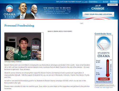 obama student foundrising