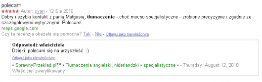 odpowiedzi na opinie - Miejsca Google odpowiedzi na opinie - Miejsca Google