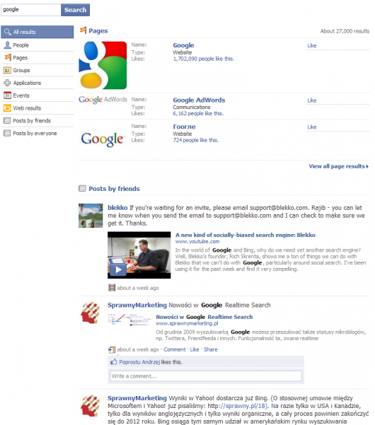 wyniki standardowe - Facebook wyniki standardowe - Facebook